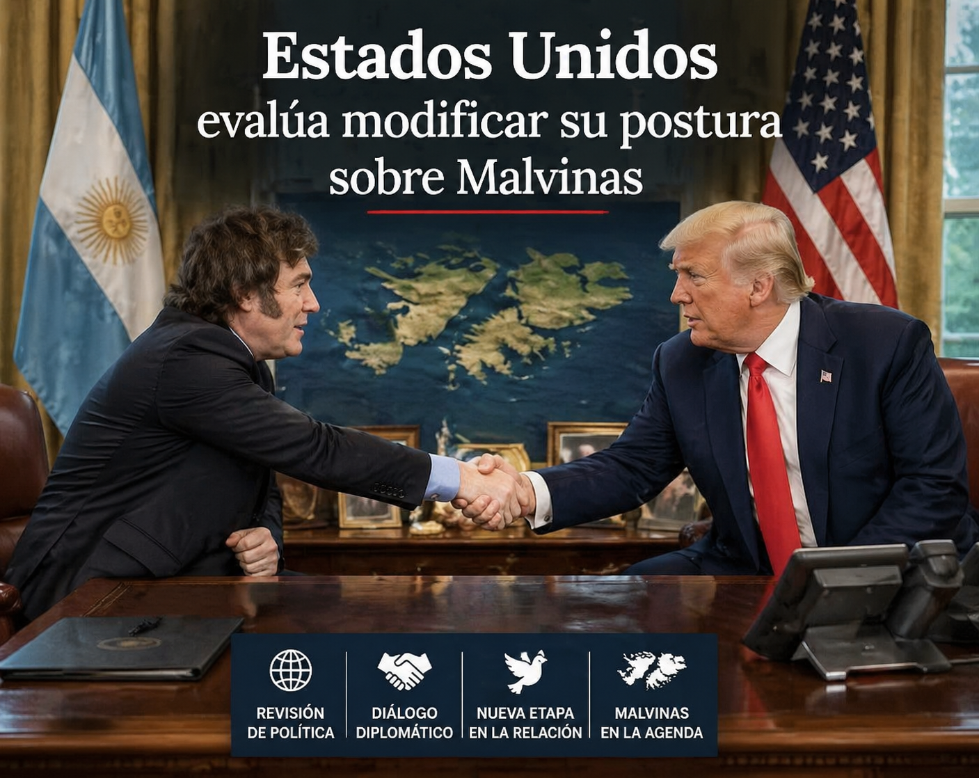 Estados Unidos evalúa modificar su postura sobre Malvinas