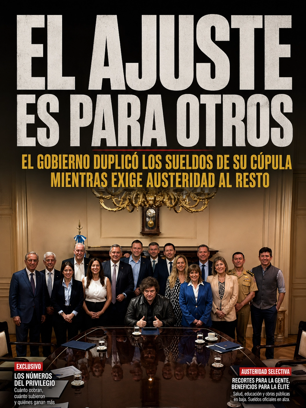 EL AJUSTE ES PARA OTROS: EL GOBIERNO DUPLICÓ LOS SUELDOS DE SU CÚPULA MIENTRAS EXIGE AUSTERIDAD AL RESTO