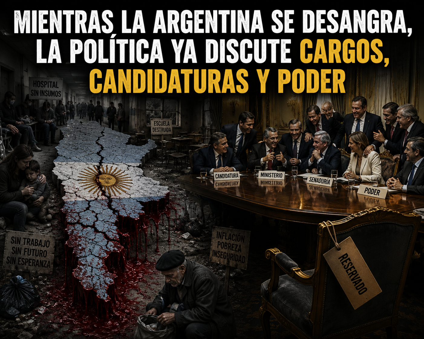 MIENTRAS LA ARGENTINA SE DESANGRA, LA POLÍTICA YA DISCUTE CARGOS, CANDIDATURAS Y PODER