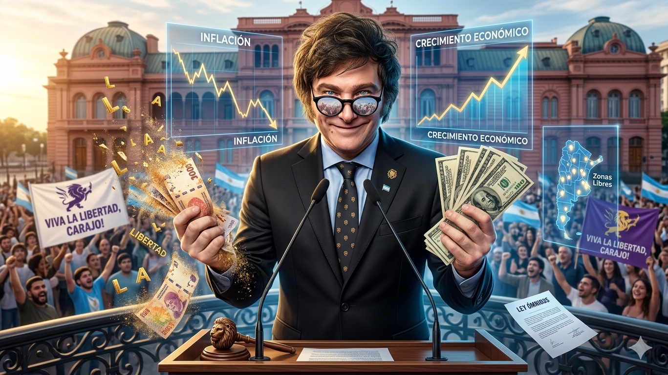 Milei entre el experimento libertario, frente a una Argentina que cruje