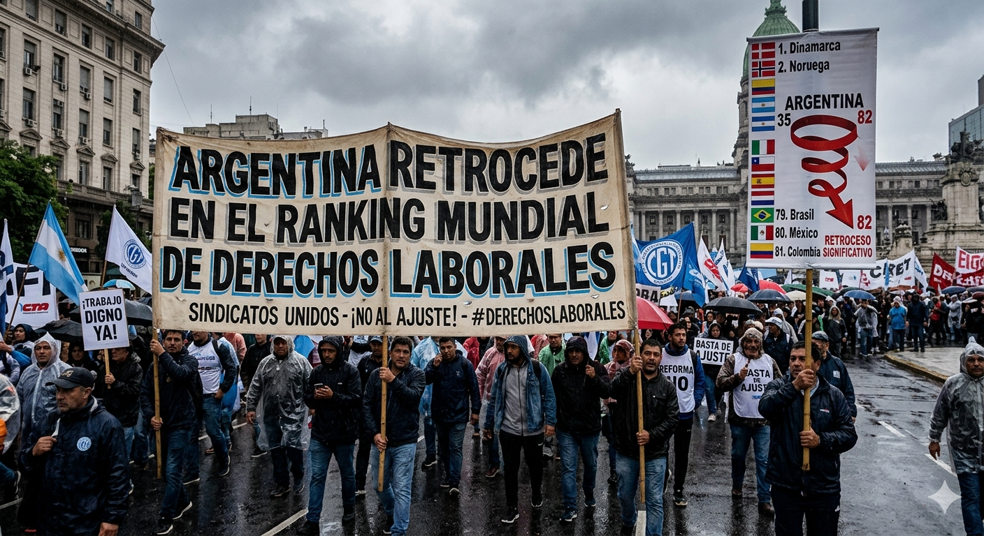 ARGENTINA RETROCEDE EN EL RANKING MUNDIAL DE DERECHOS LABORALES