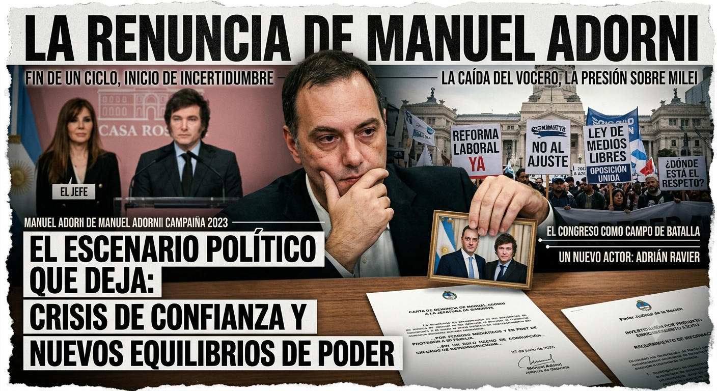 La crisis que sacude al Gobierno, la renuncia de Manuel Adorni abre un nuevo frente político para Javier Milei