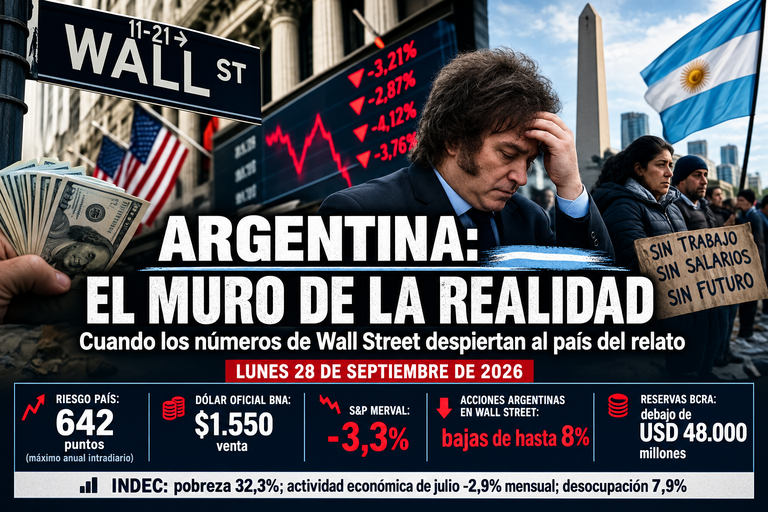 El muro de la realidad, cuando los números de Wall Street despiertan al país del relato