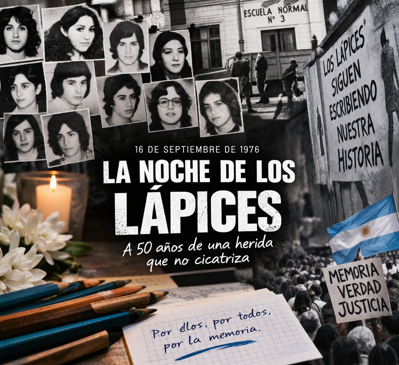 A 50 años de La Noche de los Lápices, la memoria vuelve a las calles de La Plata