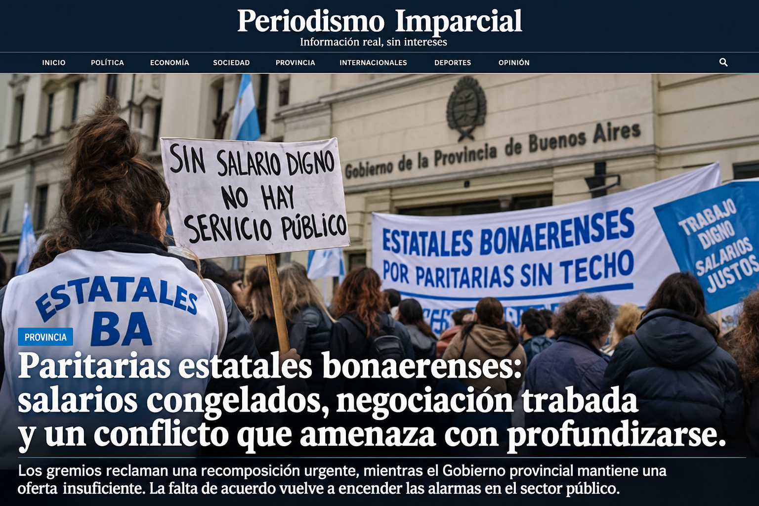 Paritarias estatales bonaerenses: salarios congelados, negociación trabada y un conflicto que amenaza con profundizarse