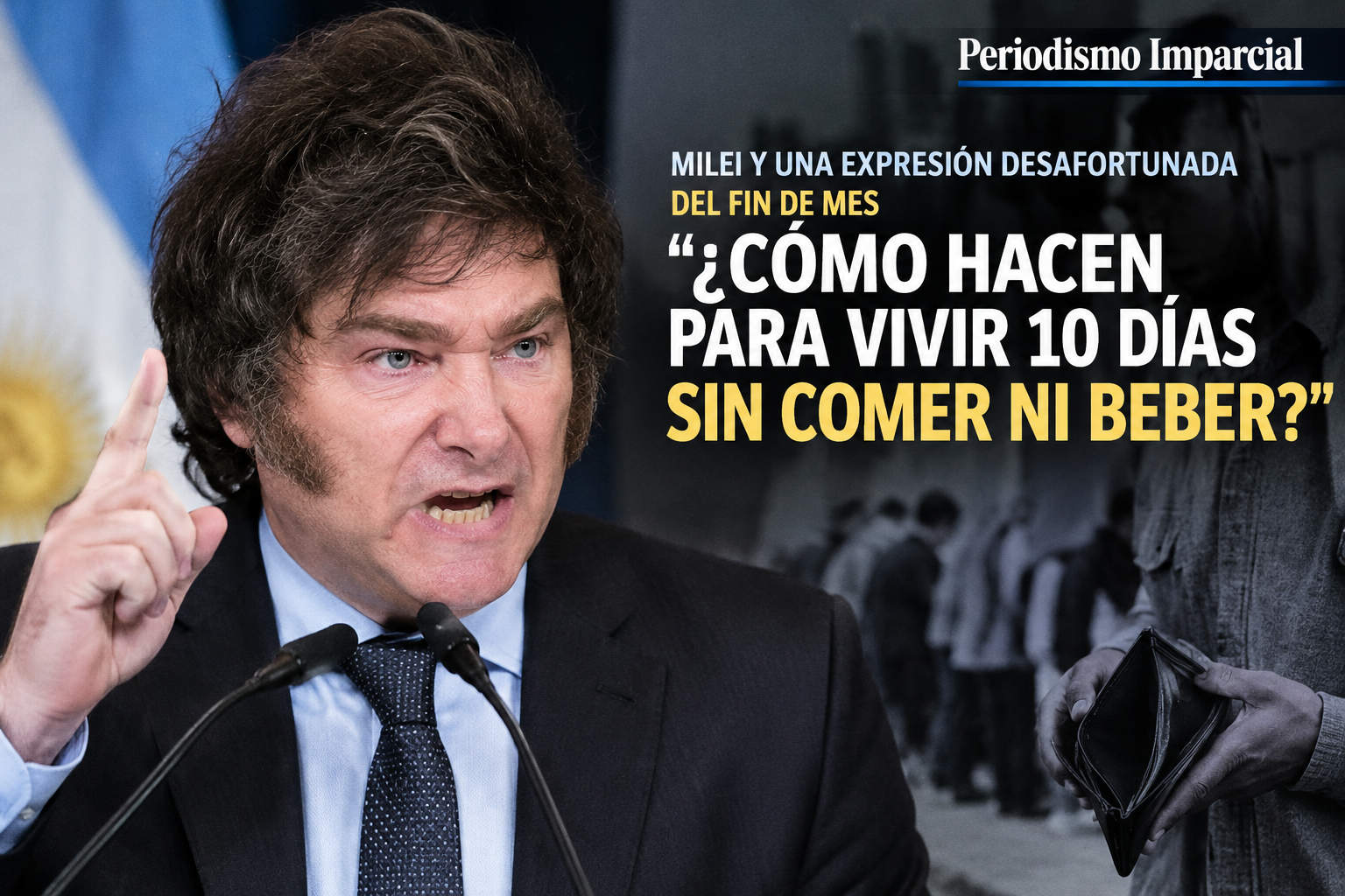 MILEI Y EL FIN DE MES, “¿CÓMO HACEN PARA VIVIR 10 DÍAS SIN COMER NI BEBER?” LA IRONÍA DEL PRESIDENTE
